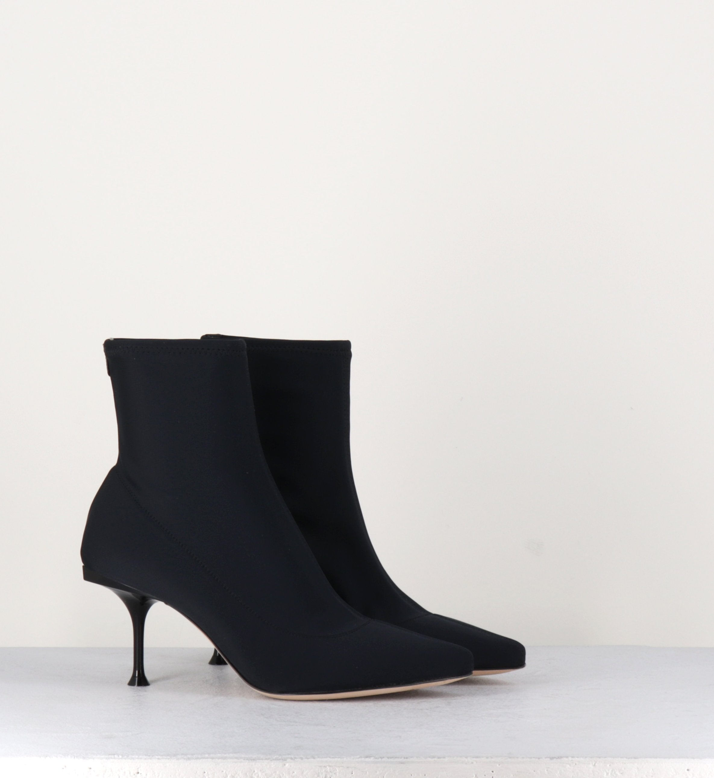 Bottines à bout pointu en stretch noir Sergio Rossi Milano - A81760