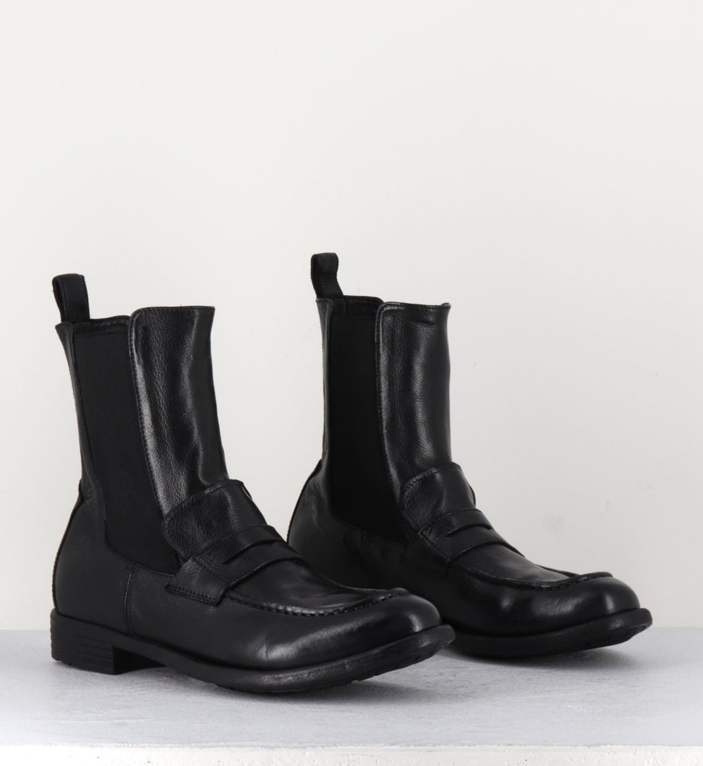 Boots-moccassins chelsea en cuir noir - MARS 142 NERO