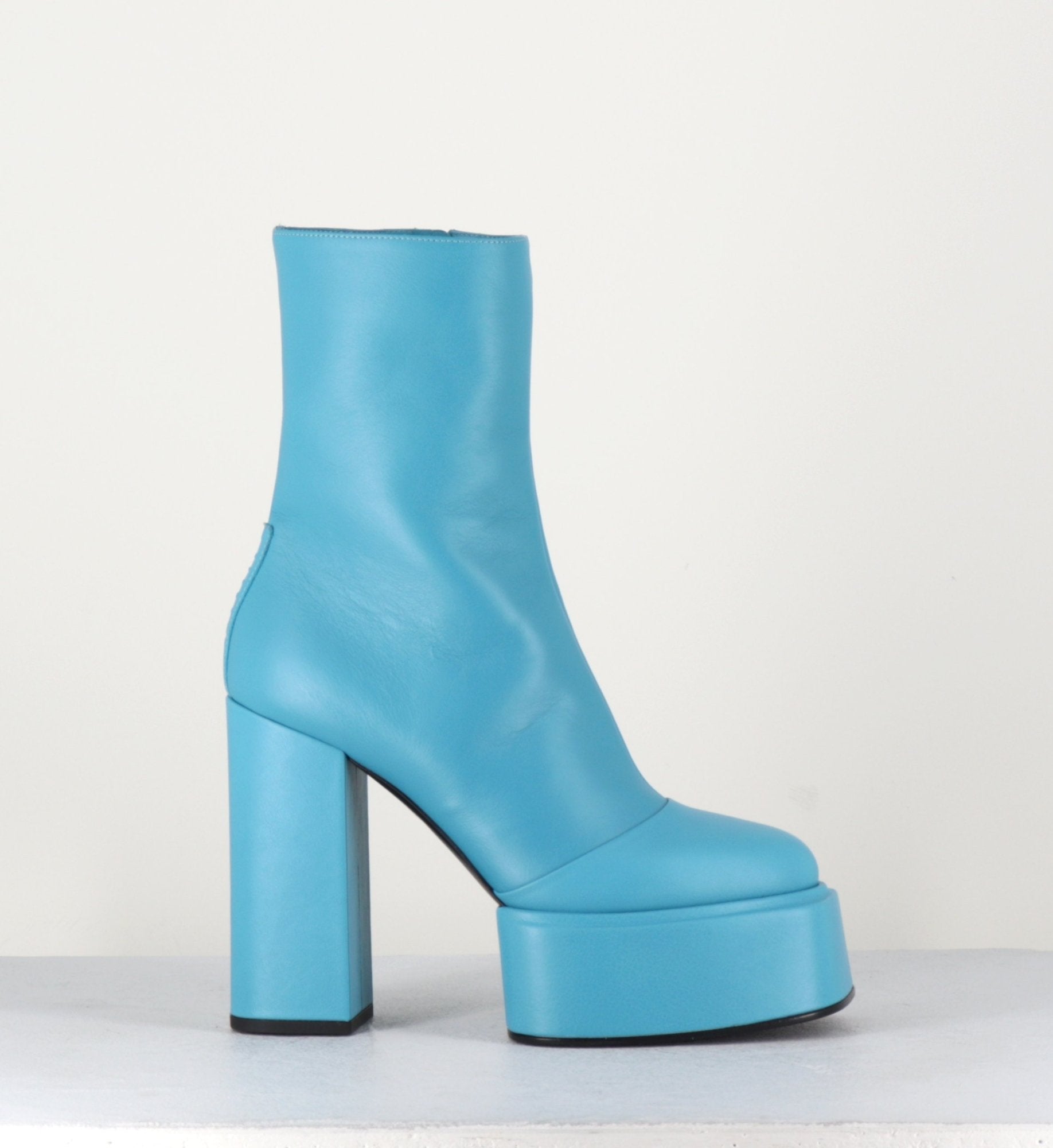 Boots en cuir souple bleu turquoise - IARA MOK ASH