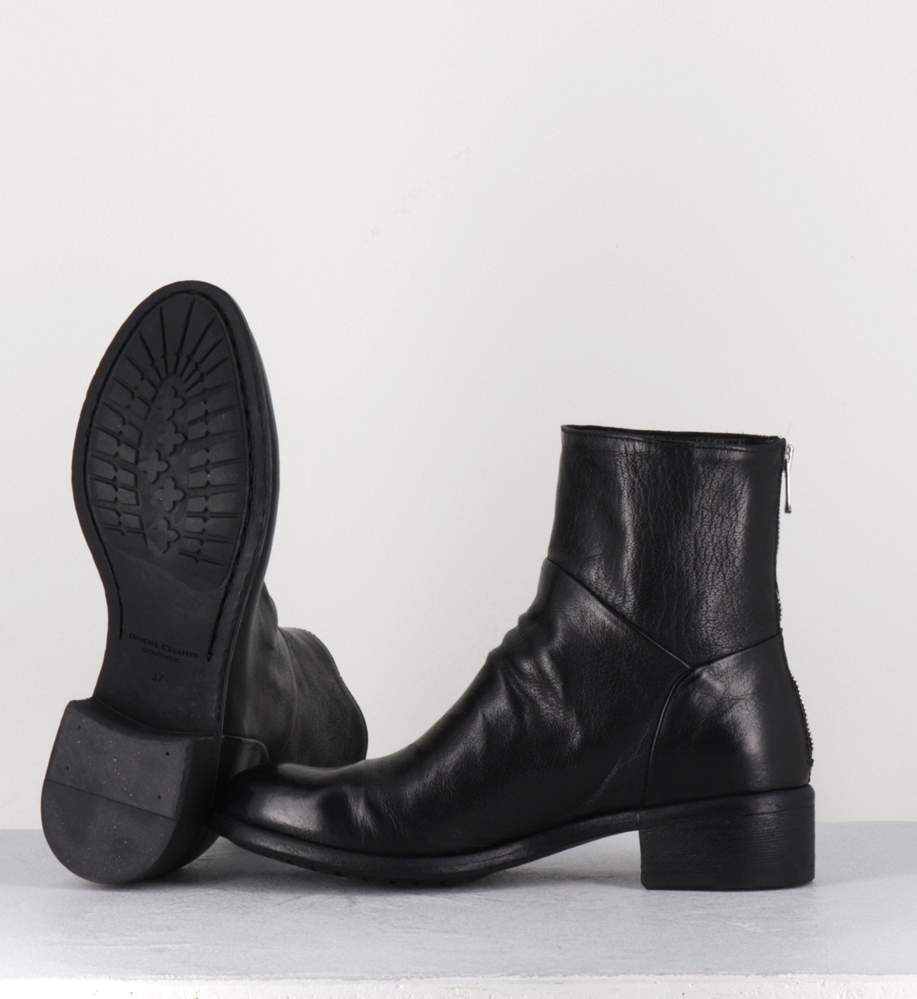 Bottines en cuir noir - LISON CAOU 045 NERO