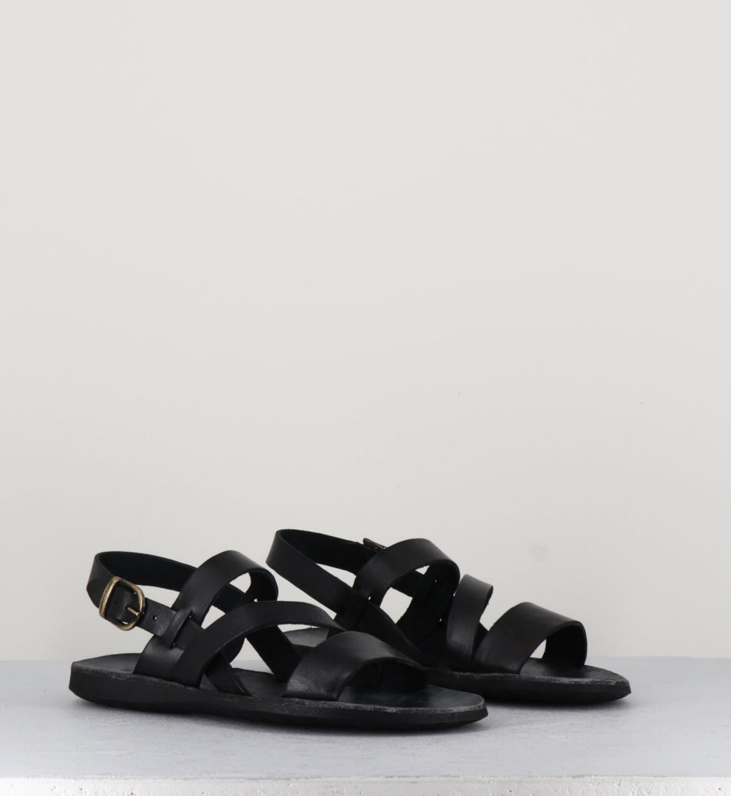 Sandales en cuir noir - 34556 NERO