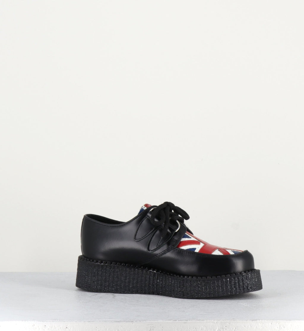 Chaussures à lacet en cuir noir Uunderground -WULFRUN CREEPERS  UN.JACK