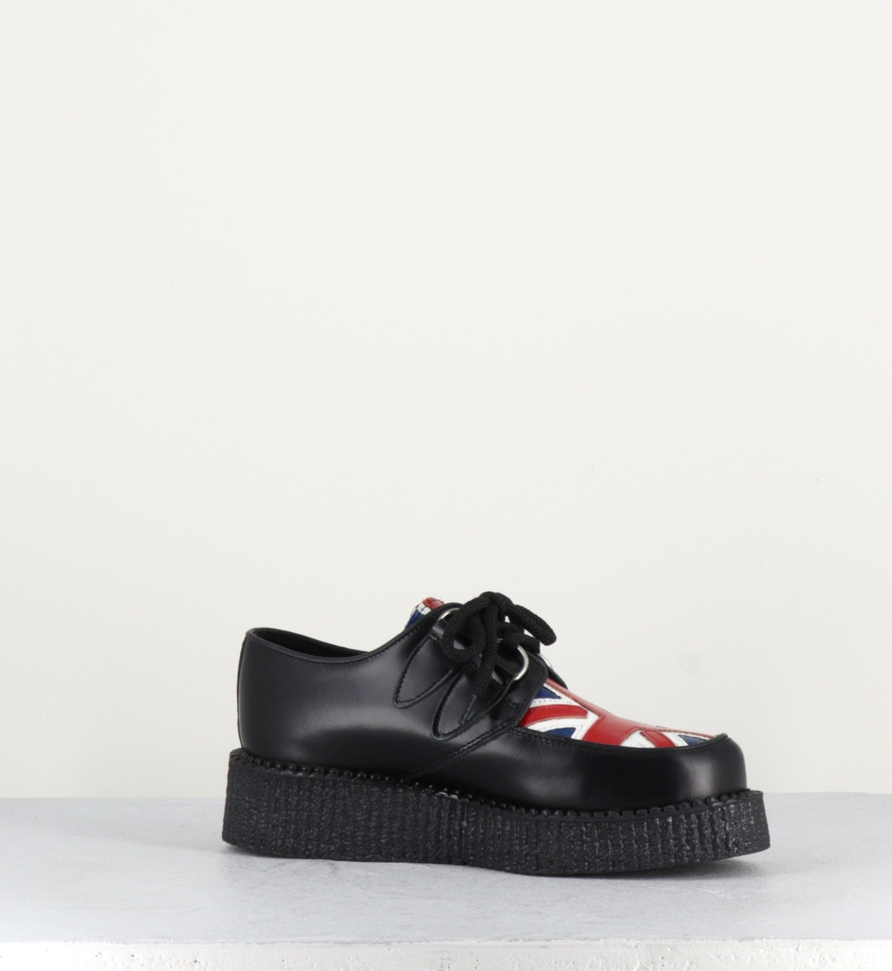 Chaussures à lacet en cuir noir Uunderground -WULFRUN CREEPERS  UN.JACK