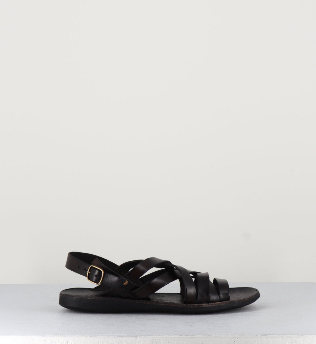 Sandales multi-brides en cuir marron - 34506 MORO