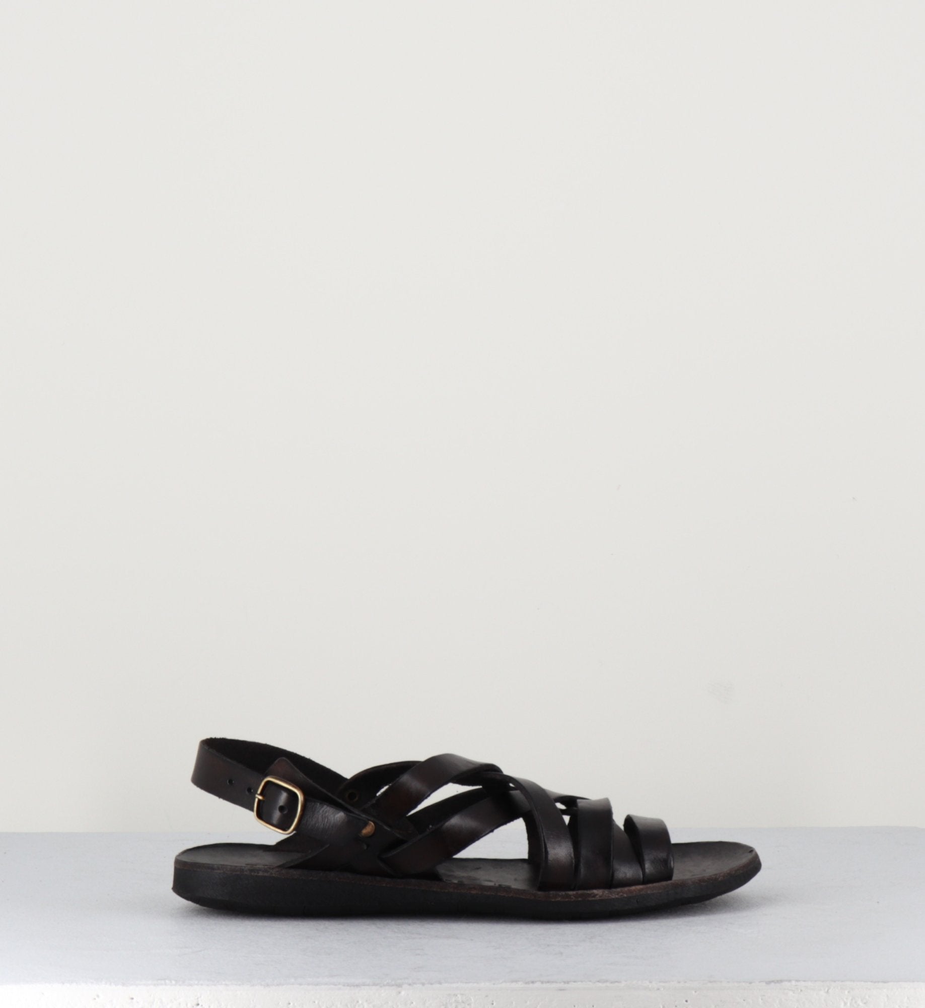 Sandales multi-brides en cuir marron - 34506 MORO