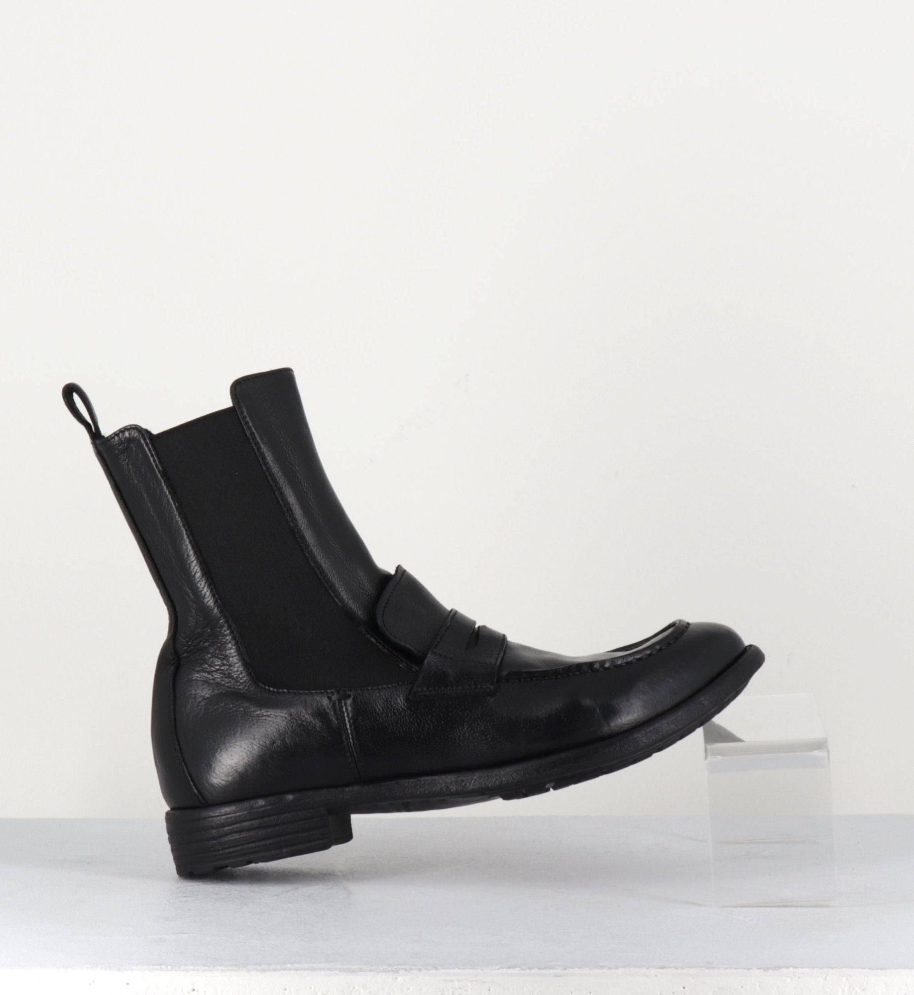 Boots-moccassins chelsea en cuir noir - MARS 142 NERO
