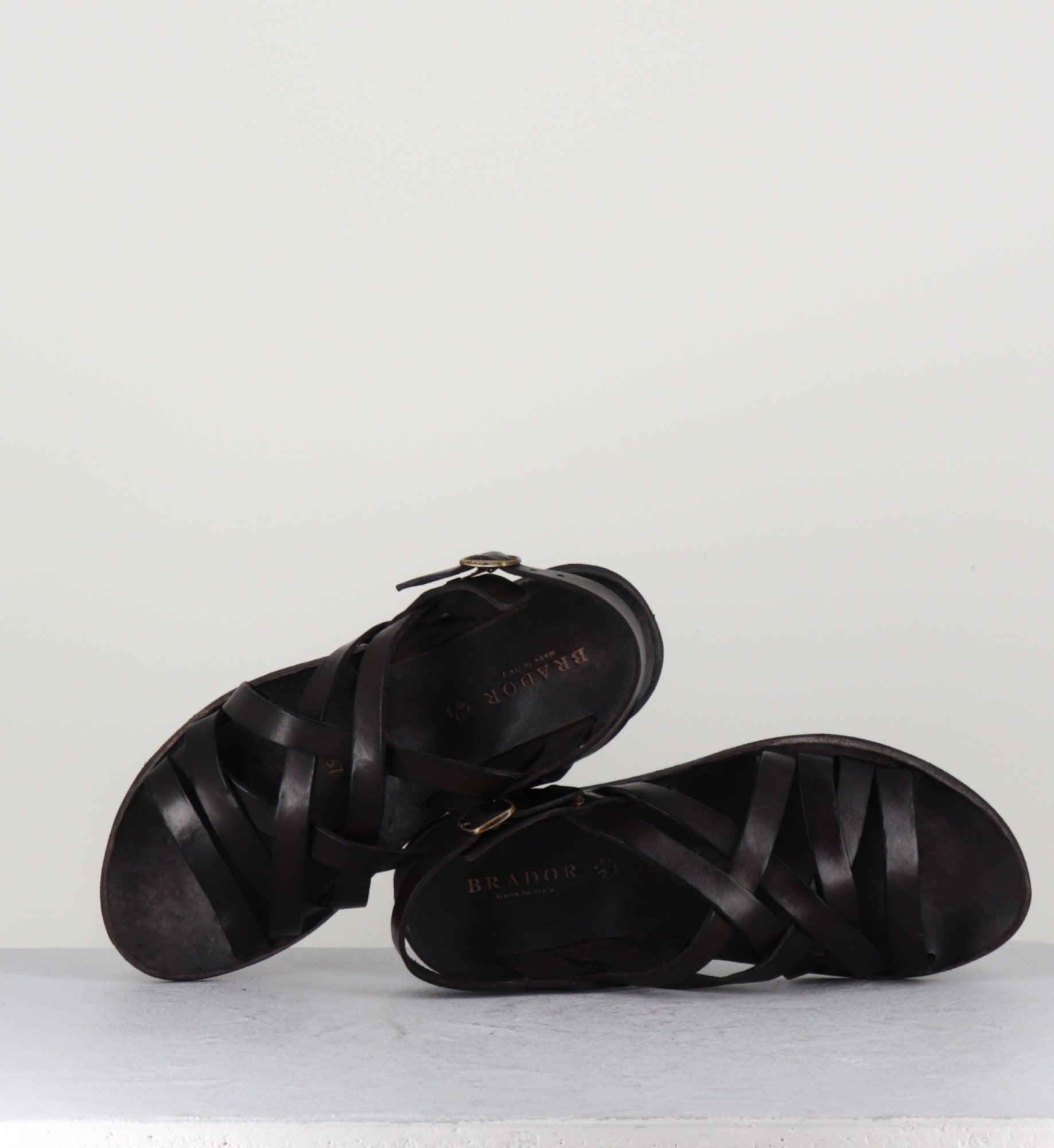 Sandales multi-brides en cuir marron - 34506 MORO