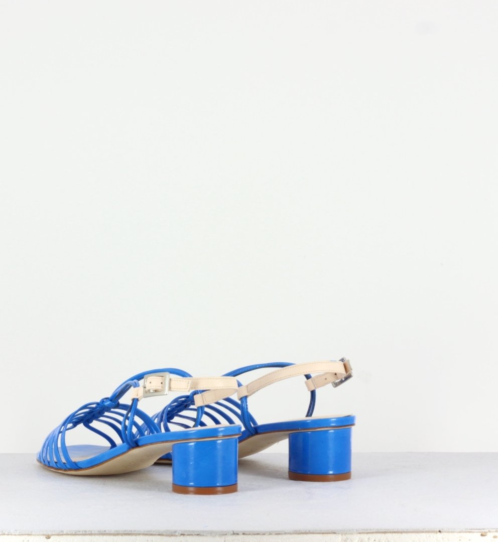 ARIANNA BLUE PATENT SANDAL