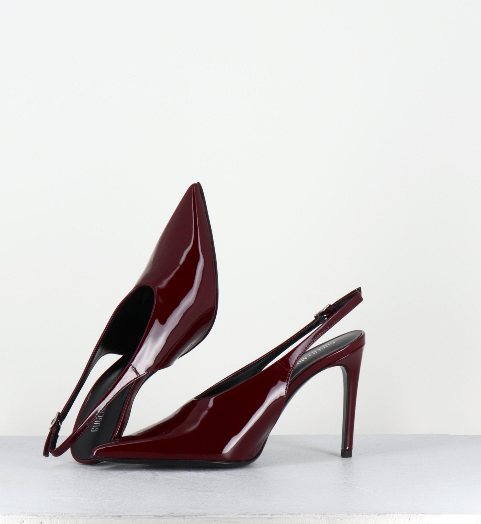 Escarpins slingback talon haut en cuir vernis bordeaux - FEEL VERNICE BURGUNDY
