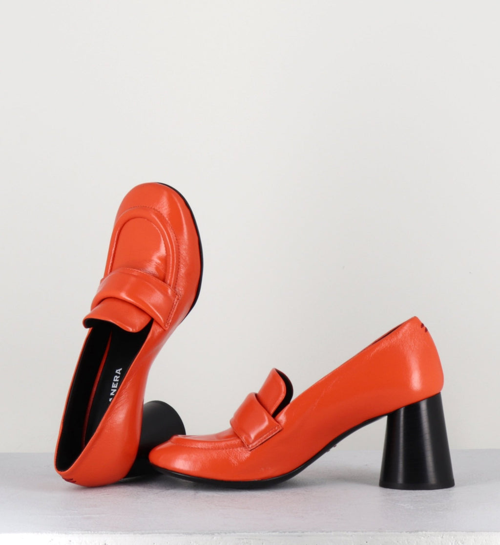 Mocassins  à talon en cuir orange - ACE03 NESPOLA