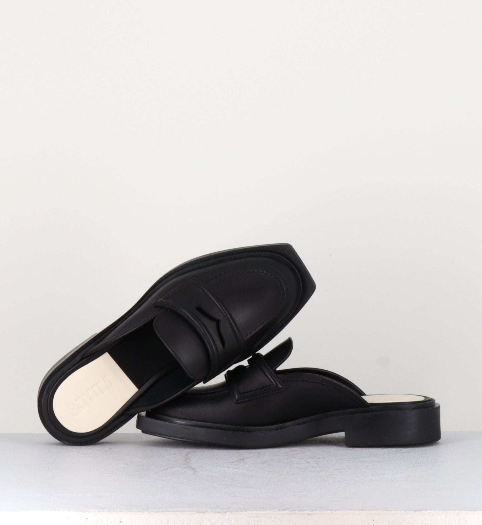 Mules mocassins en cuir noir - IBIZA LEE BLACK