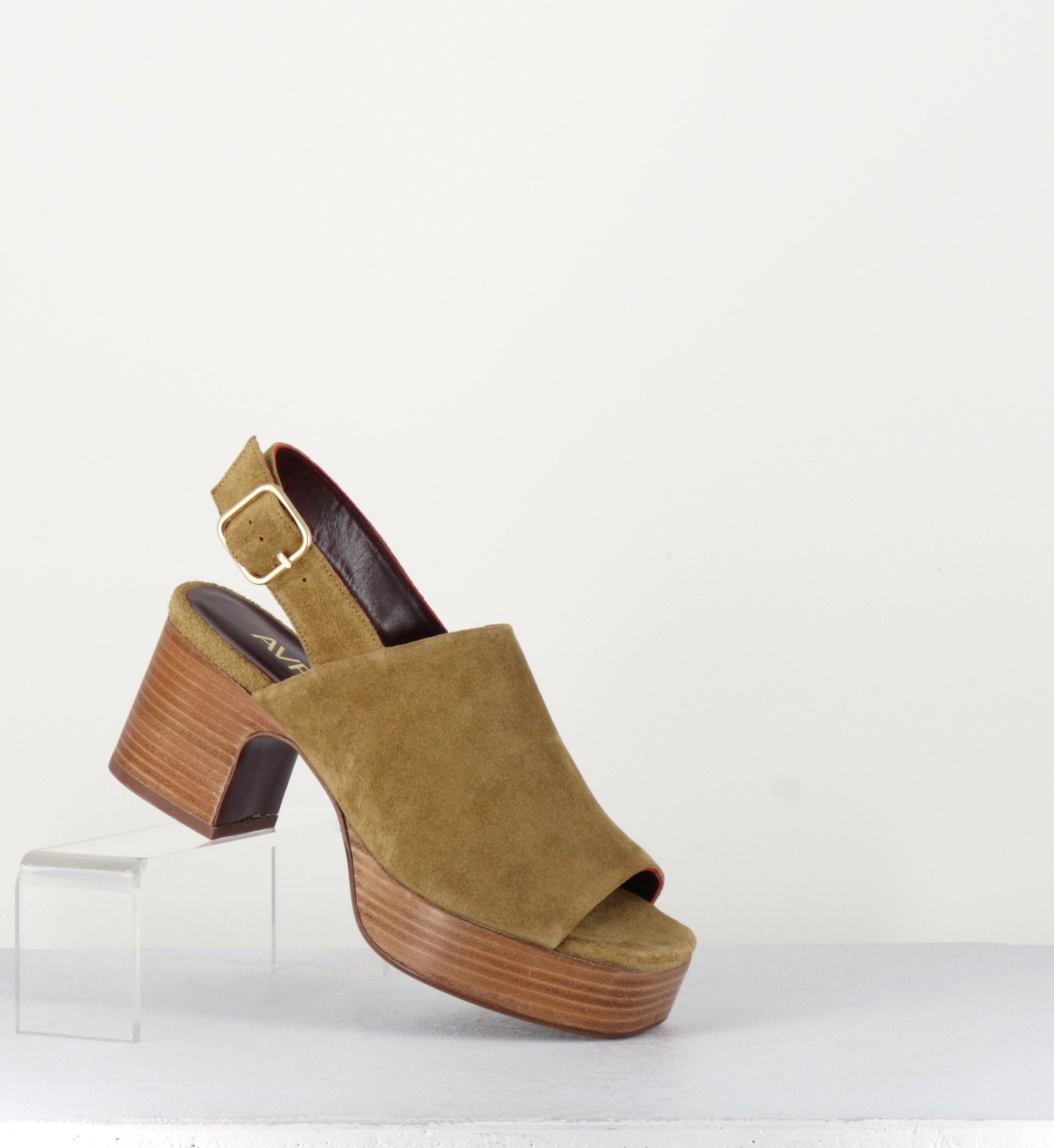 Sandales en daim camel à plateforme - MILOU C81 CHAMOIS