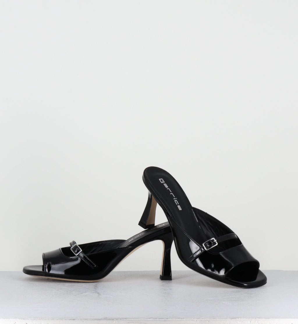 Mules à talon en cuir vernis noir - ABILE26 VERNICE NERO