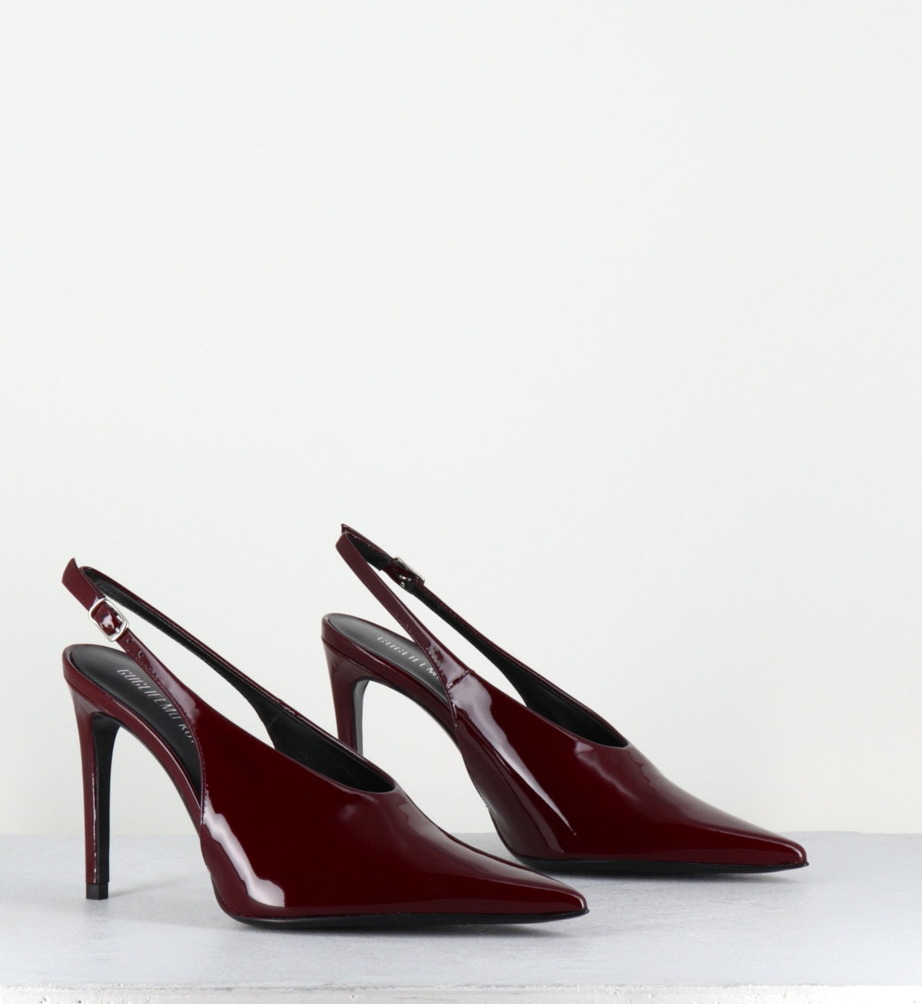 Escarpins slingback talon haut en cuir vernis bordeaux - FEEL VERNICE BURGUNDY