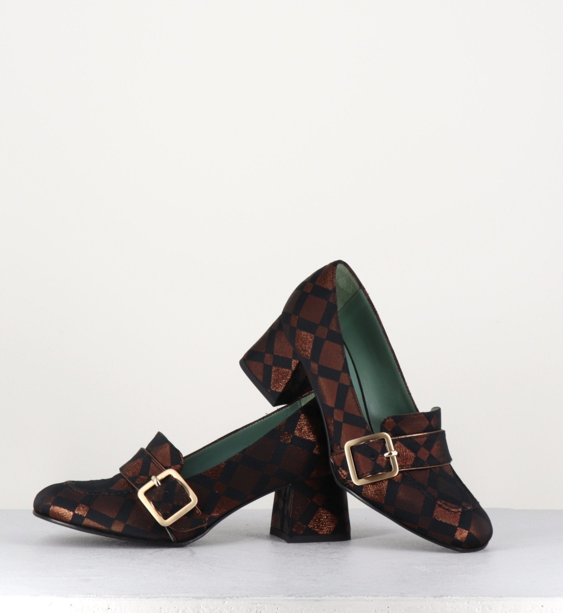 Mocassins à talons en toile multicolore D83D3 - Paola D'Arcano