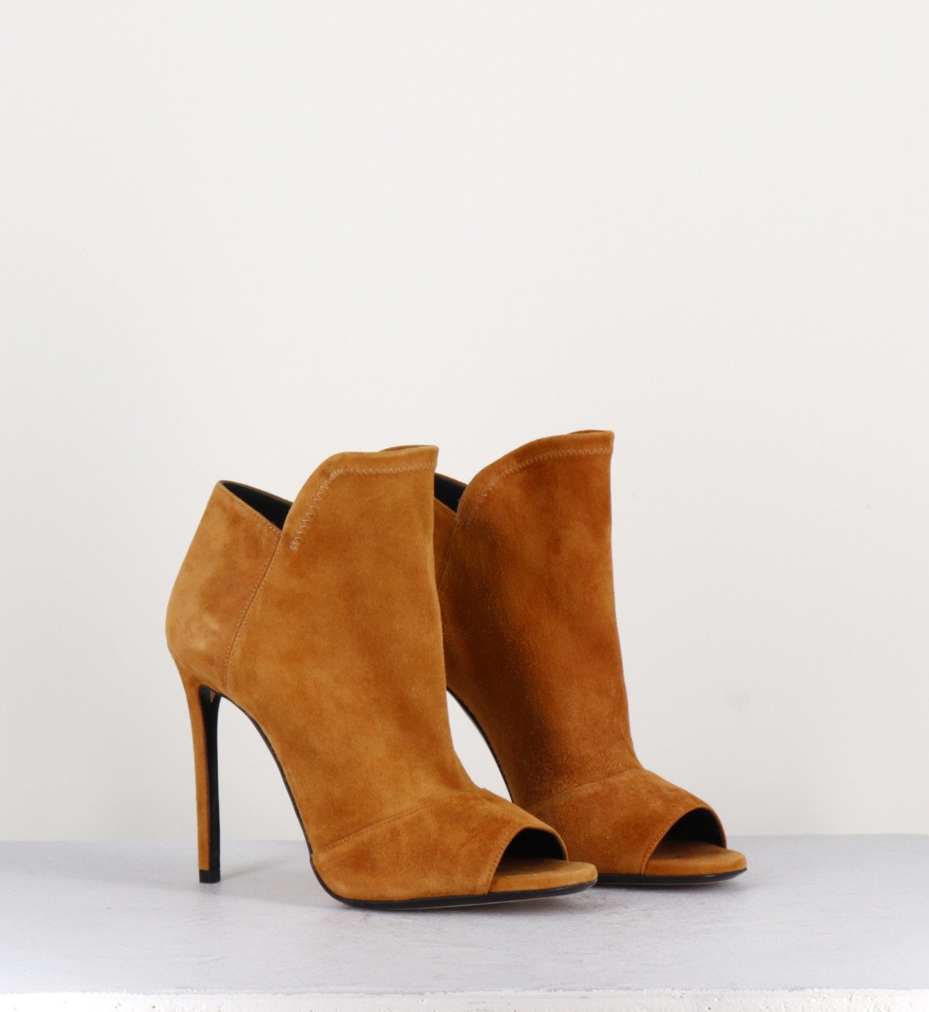 Bottines open-toe à talons camel 400 - GreyMer