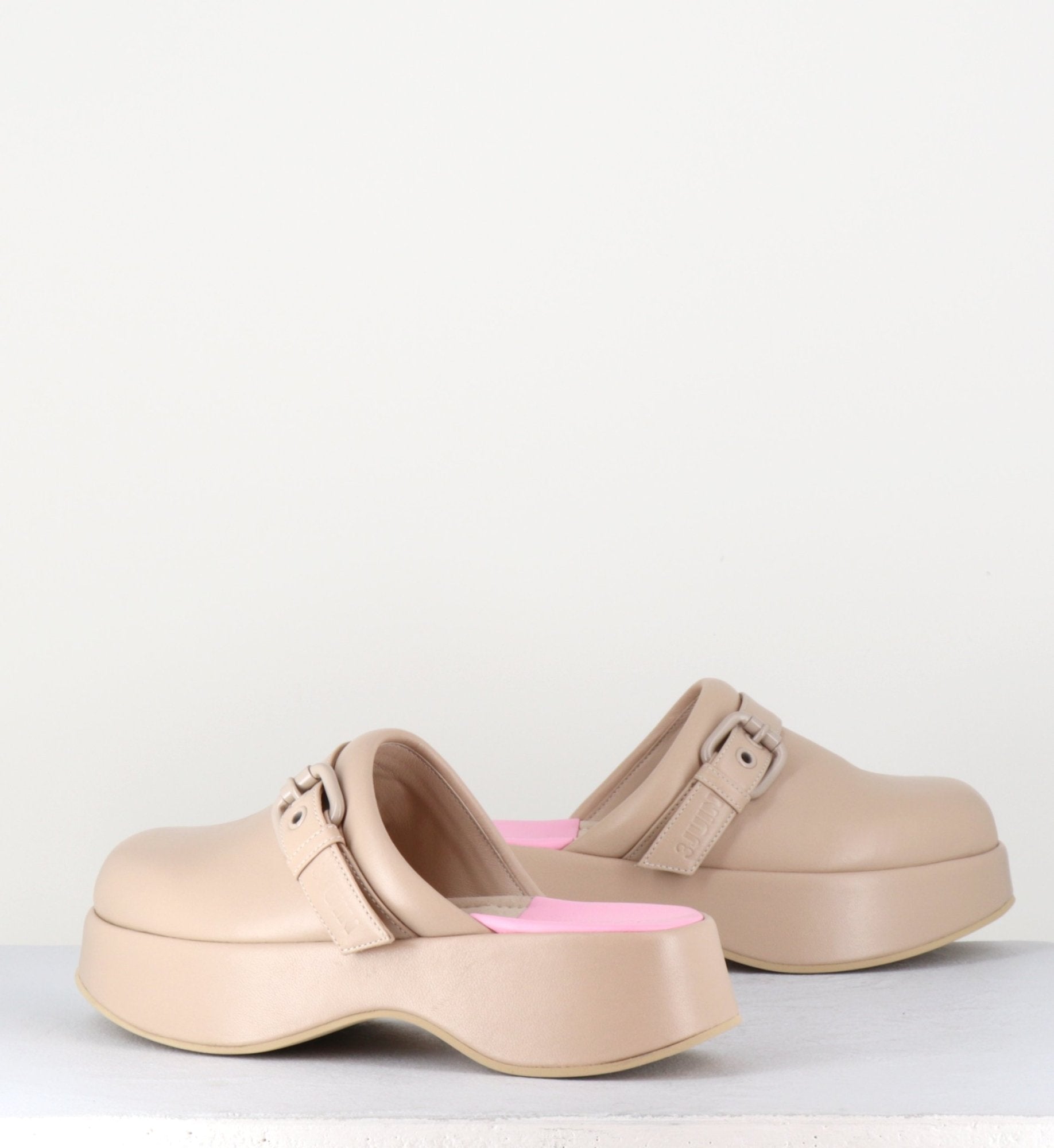 Sabot en cuir beige - LIPARI CHAT SAHARA