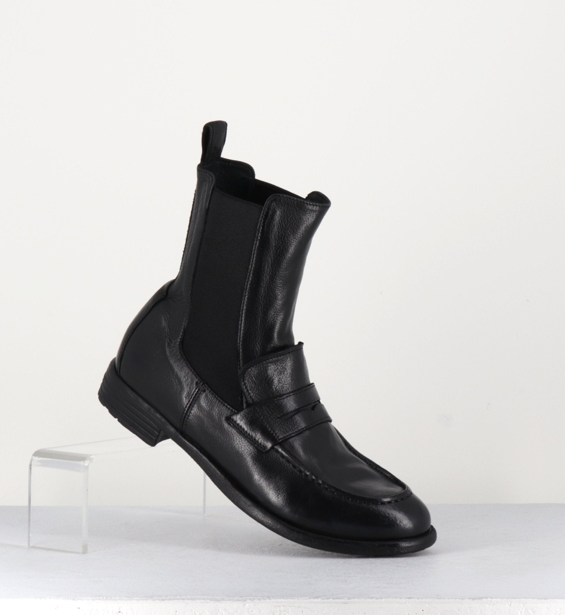 Boots-moccassins chelsea en cuir noir - MARS 142 NERO