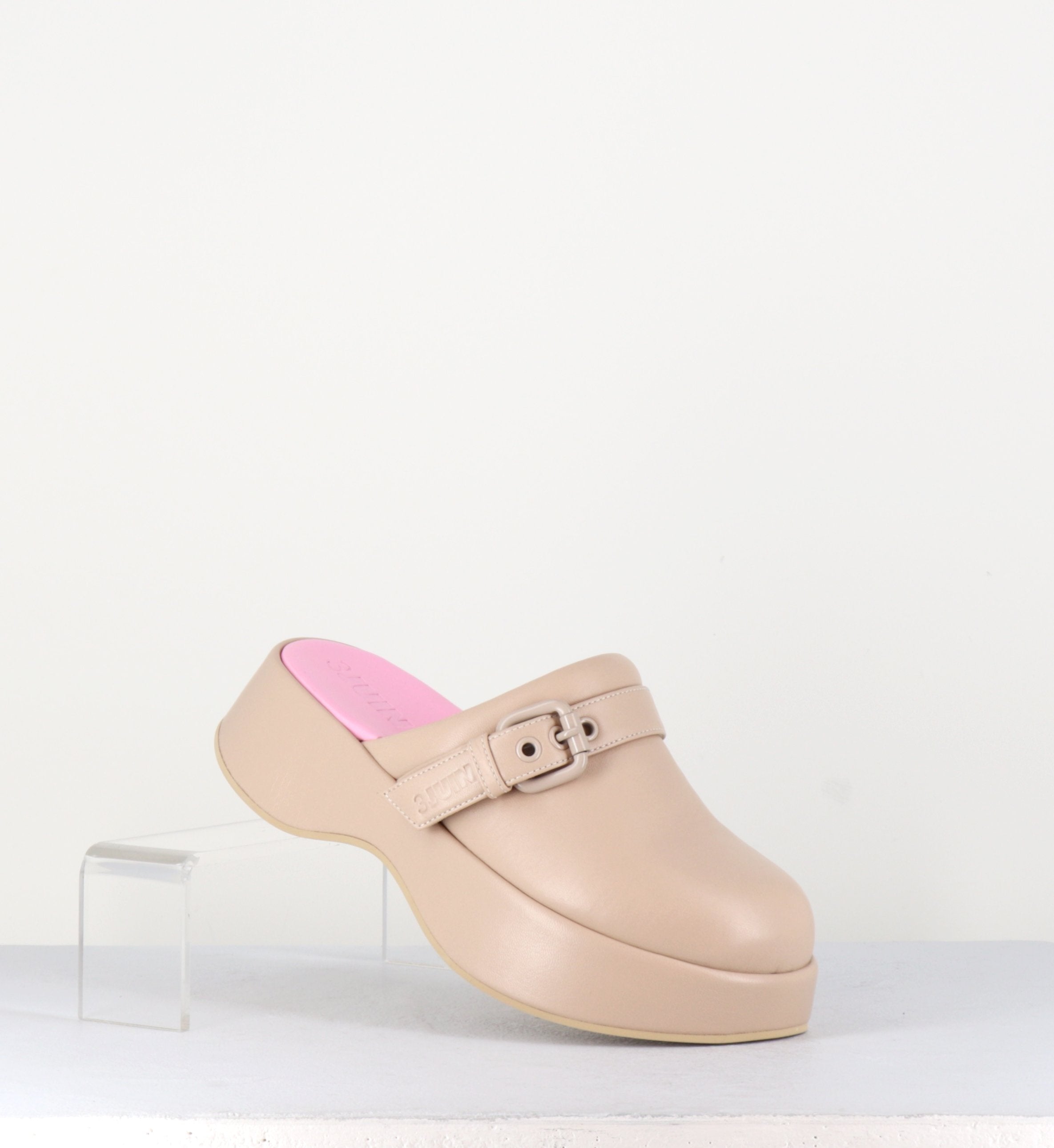 Sabot en cuir beige - LIPARI CHAT SAHARA