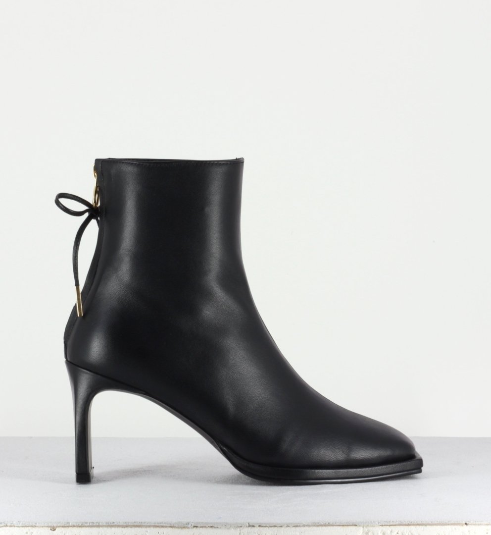 REIKE NEN - RIBBON SQUARE THIN BOOTS BLACK