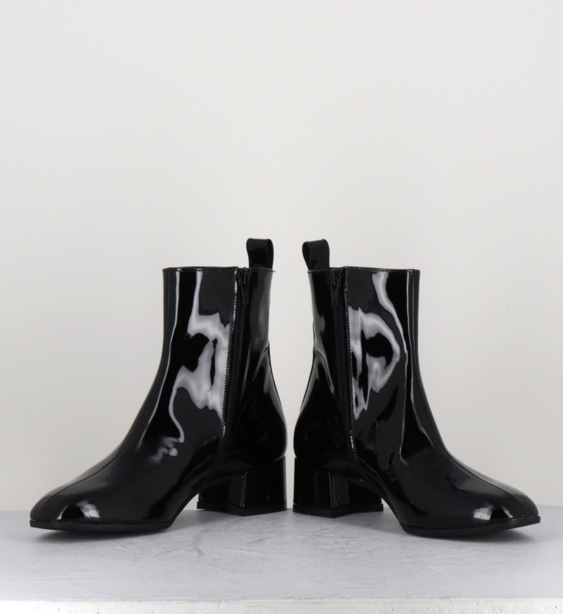 Boots 60s en cuir vernis noir - JANE VERNICE NERO