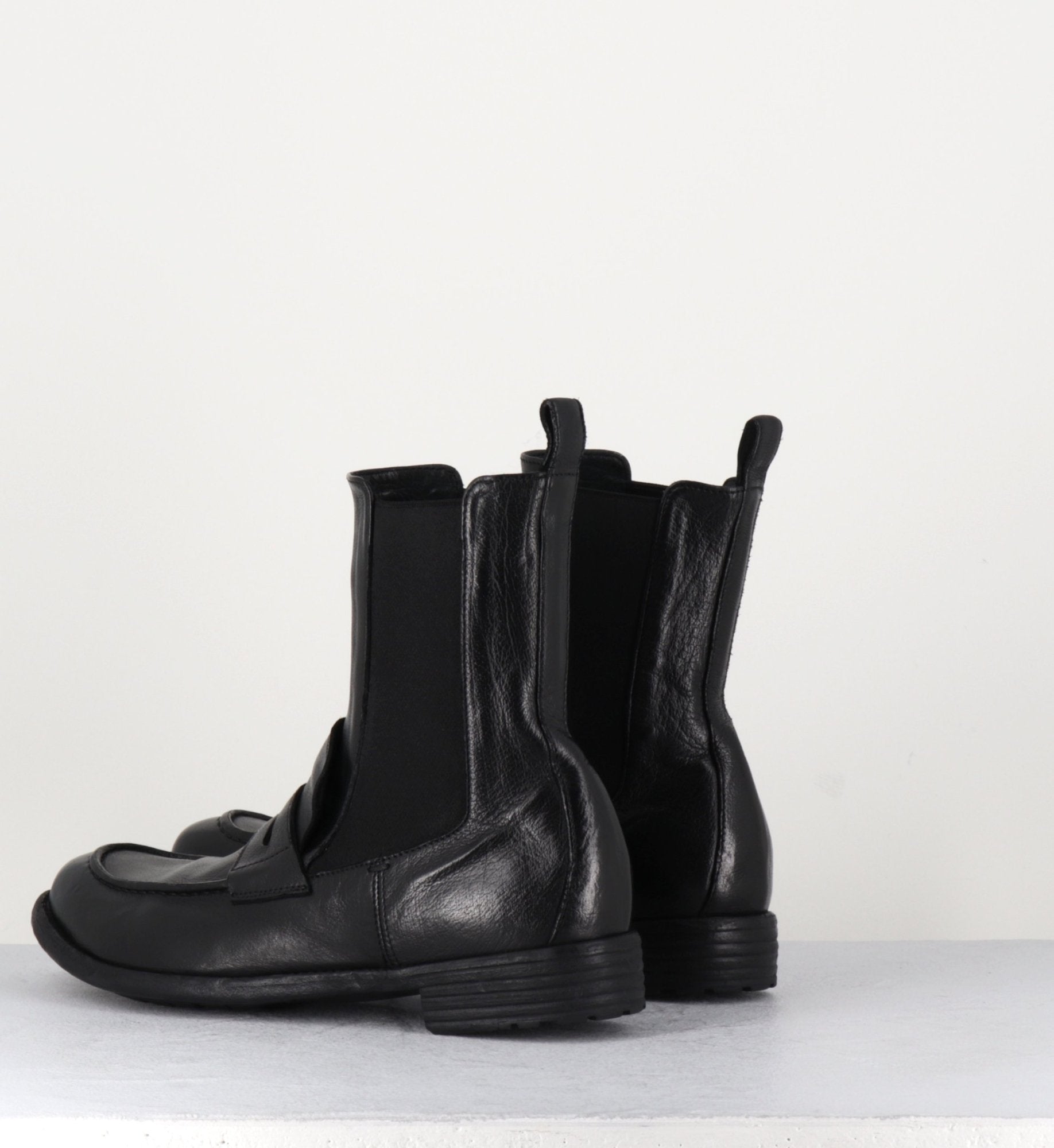 Boots-moccassins chelsea en cuir noir - MARS 142 NERO