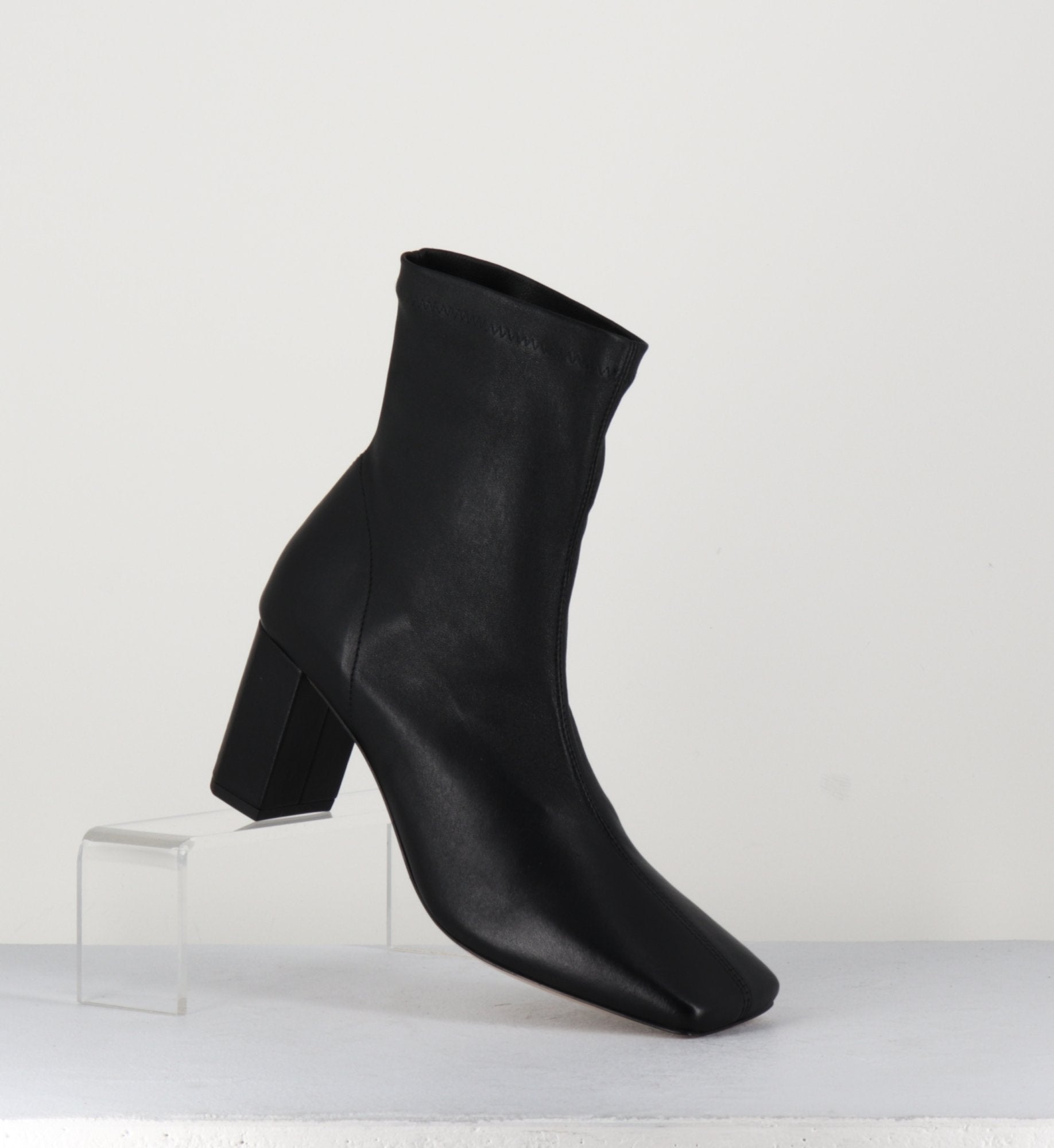 Boots à enfiler en cuir stretch noir - 1A4352D BLACK