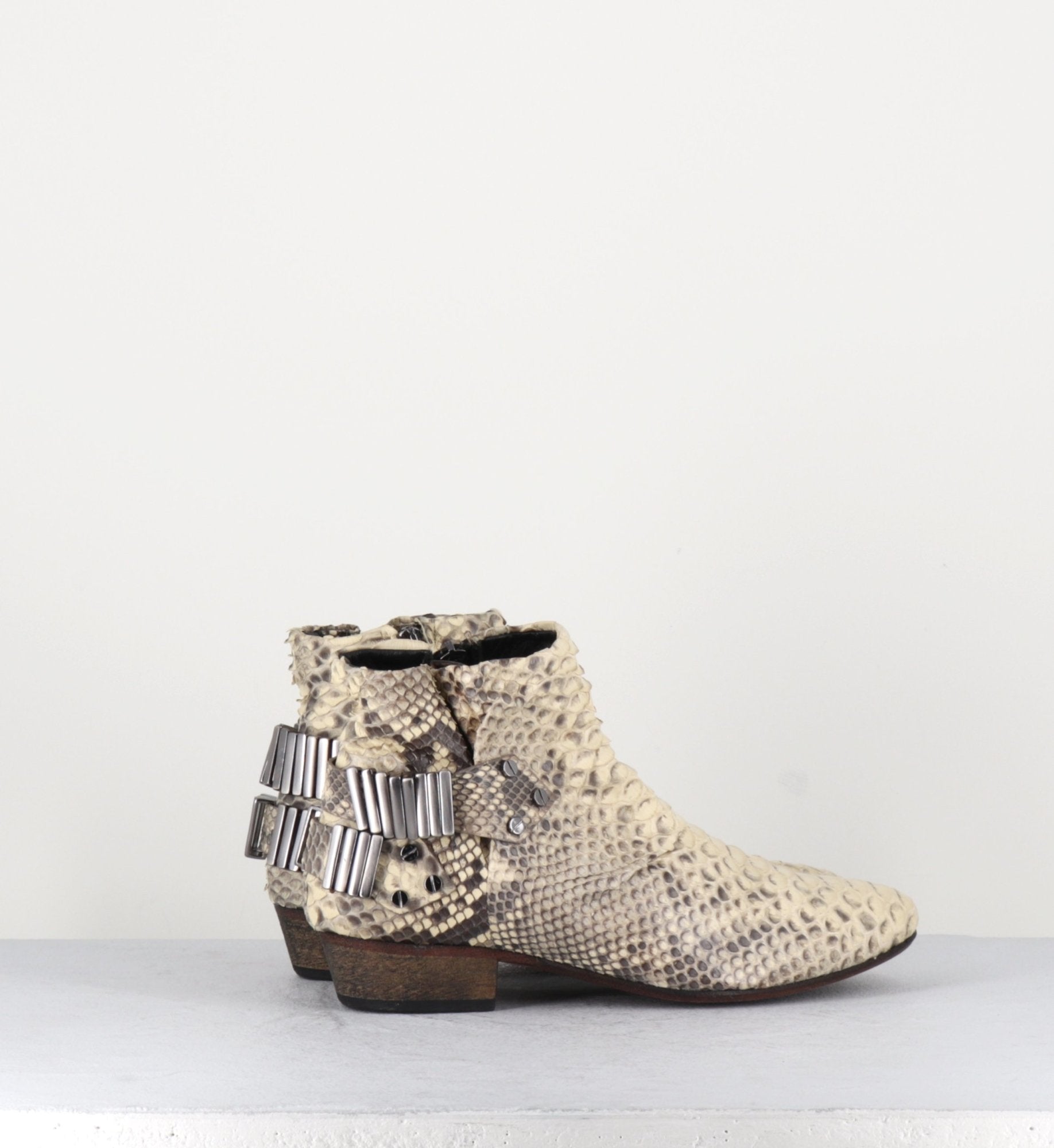 Bottines en python blanc LO WHITE - Fury London