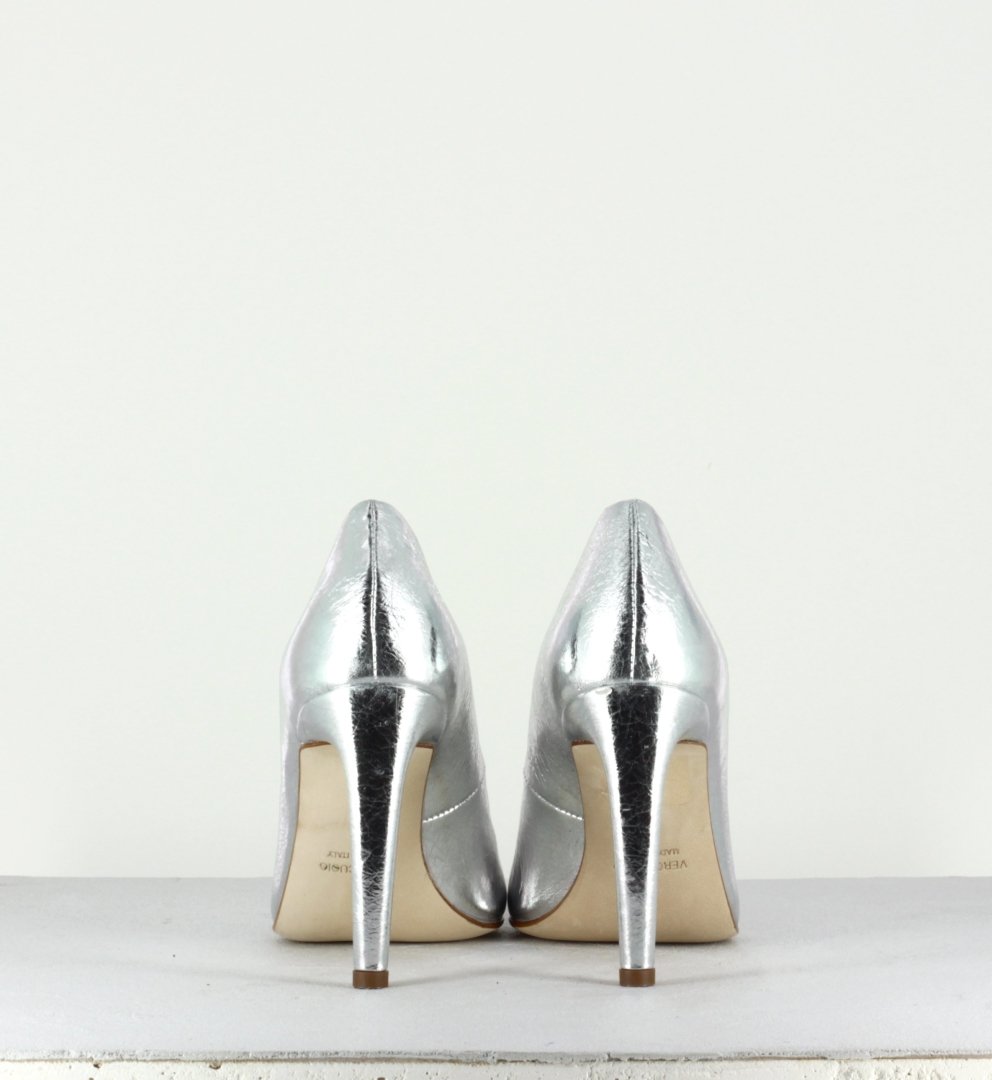 Escarpins pointus en cuir argenté Garrice Collection Fruit - 6259