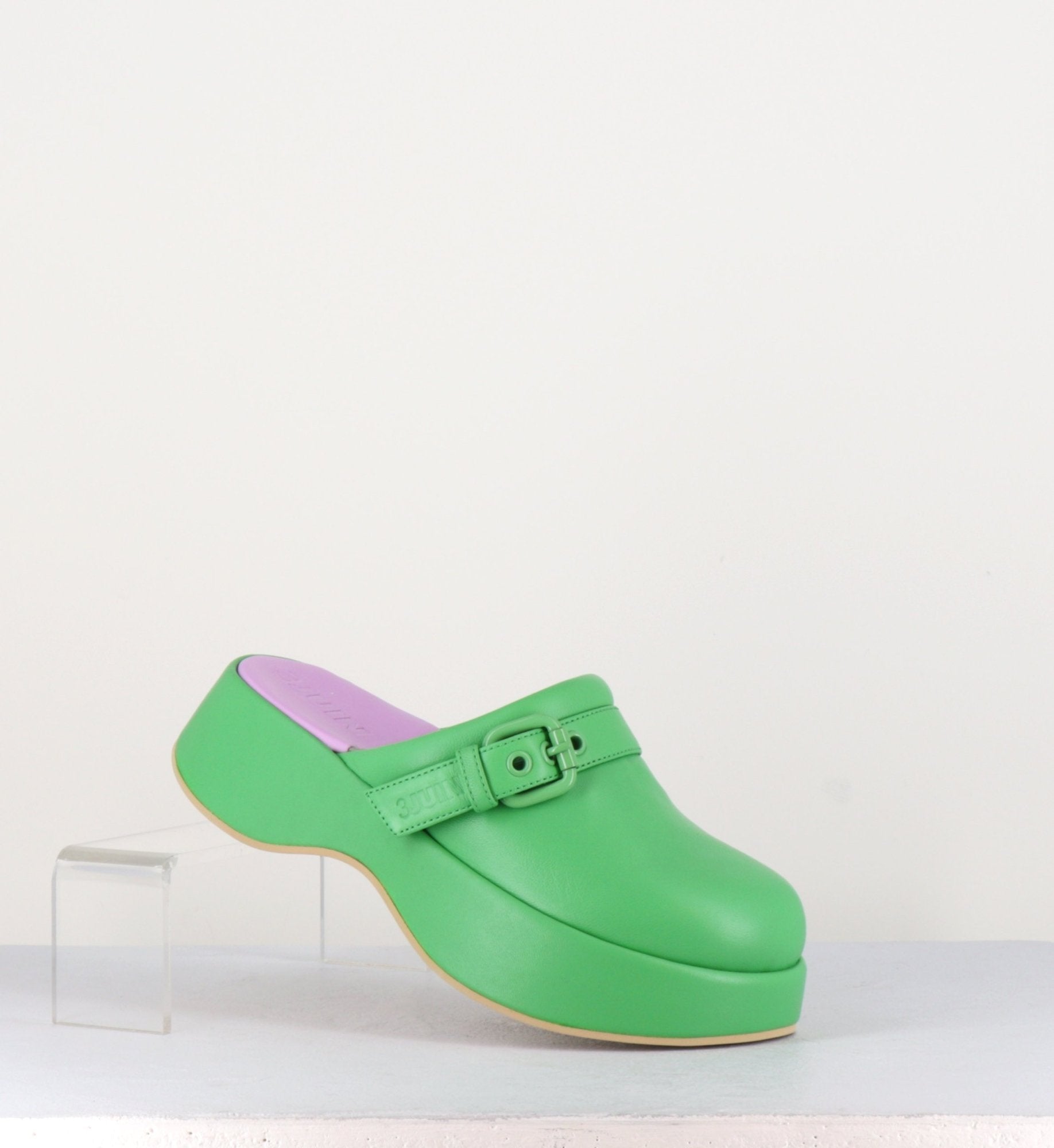 Sabot en cuir vert - LIPARI CHAT GRASS