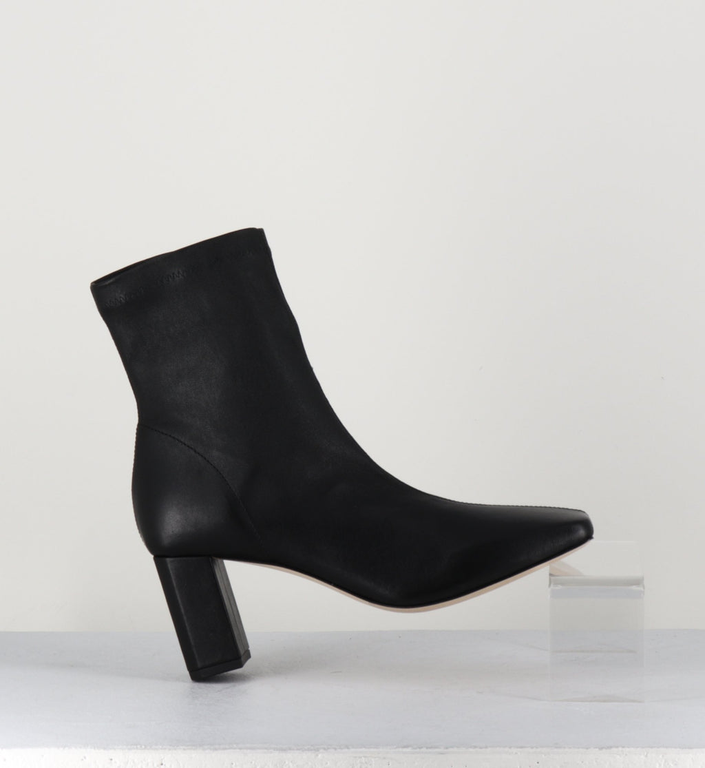 Boots à enfiler en cuir stretch noir - 1A4352D BLACK