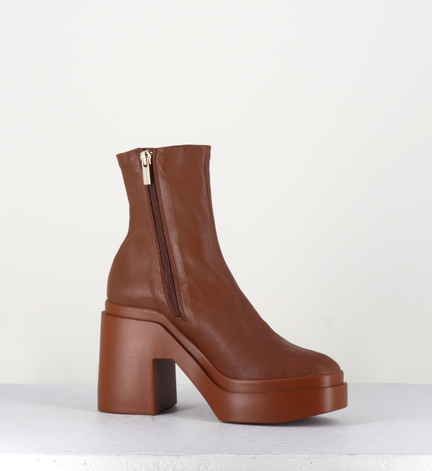 Boots en cuir couleur bois stretch - NINAA BOIS
