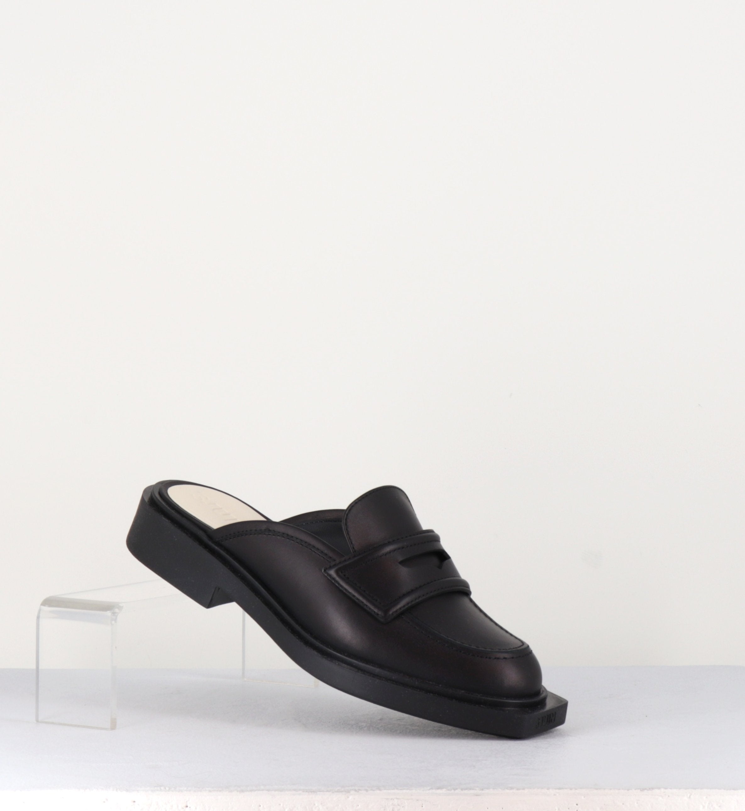 Mules mocassins en cuir noir - IBIZA LEE BLACK