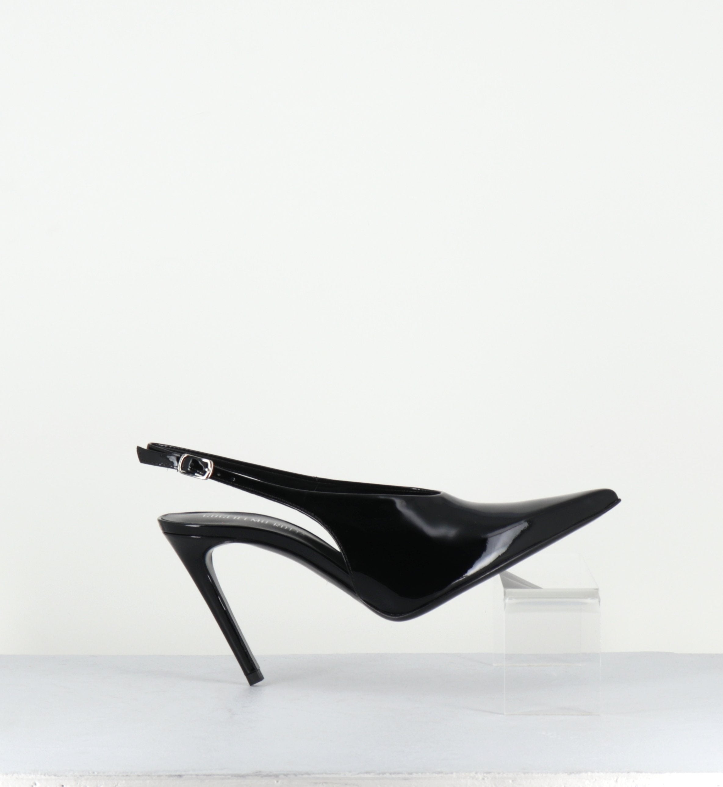 Escarpins slingback talon haut en cuir vernis noir - FEEL VERNICE BLACK