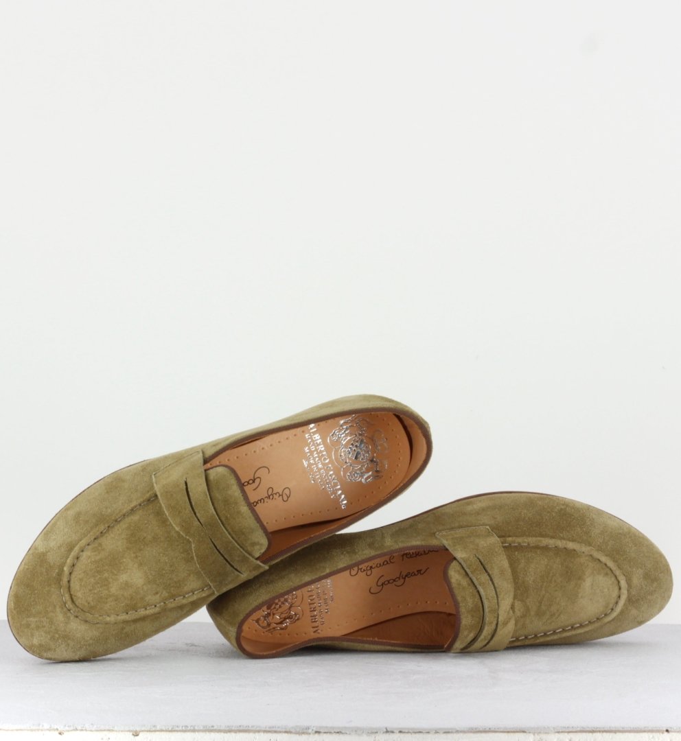 Mocassins en veau velours beige VENERE48037 - Alberto Fasciani