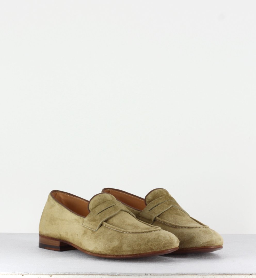 Mocassins en veau velours beige VENERE48037 - Alberto Fasciani