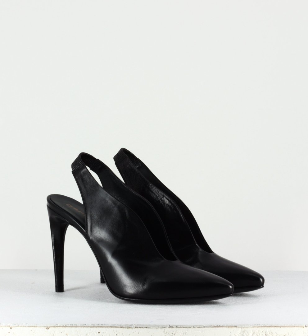 Escarpins pointus en cuir noir Garrice Collection Fruit - 6260