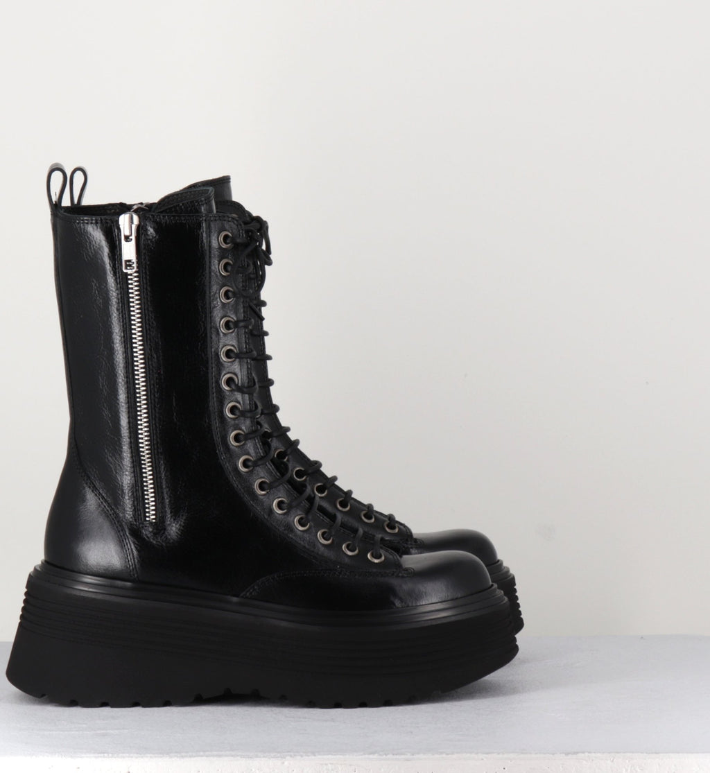 Boots rangers à zip & lacets - PIANU NERO