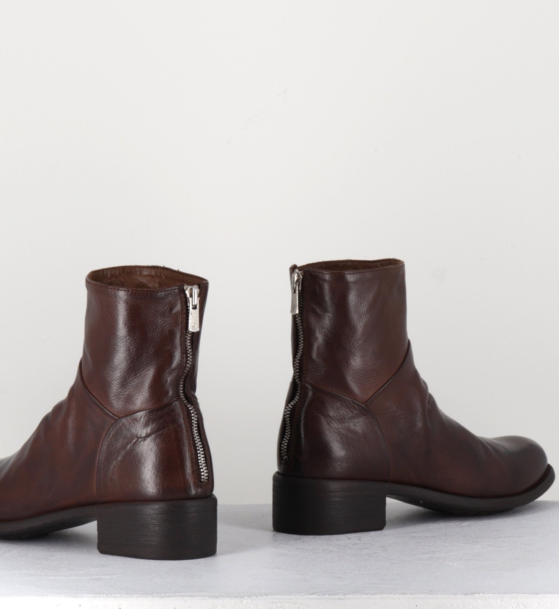 Bottines en cuir marron - LISON CAOU 047 CIGAR