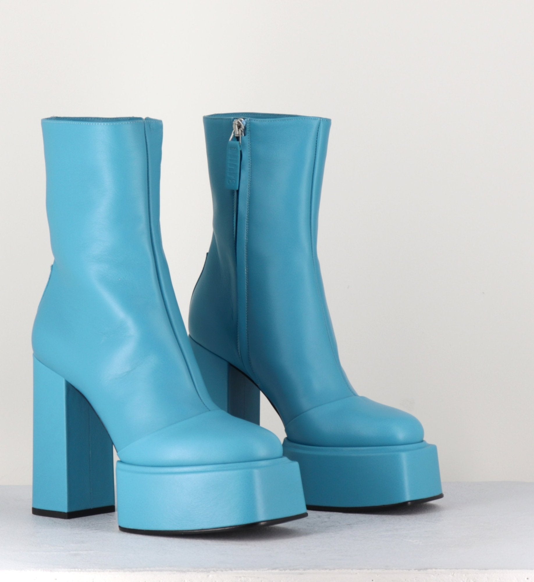 Boots en cuir souple bleu turquoise - IARA MOK ASH