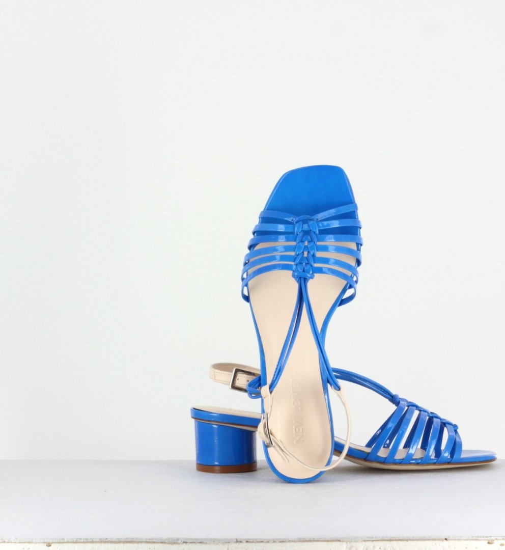 ARIANNA BLUE PATENT SANDAL