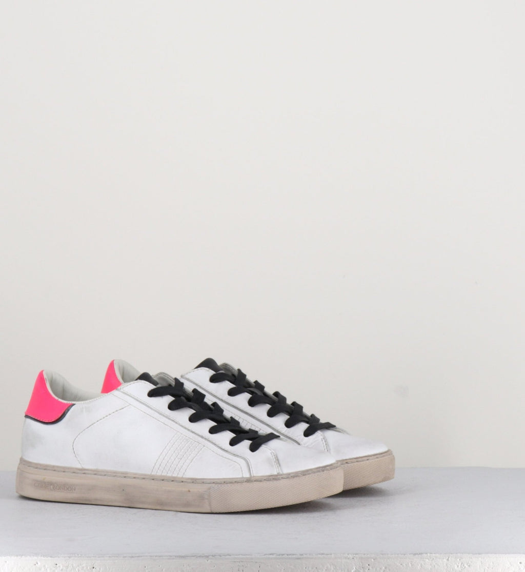 Sneakers en cuir blanc et rose Crime London - BEAT 25700
