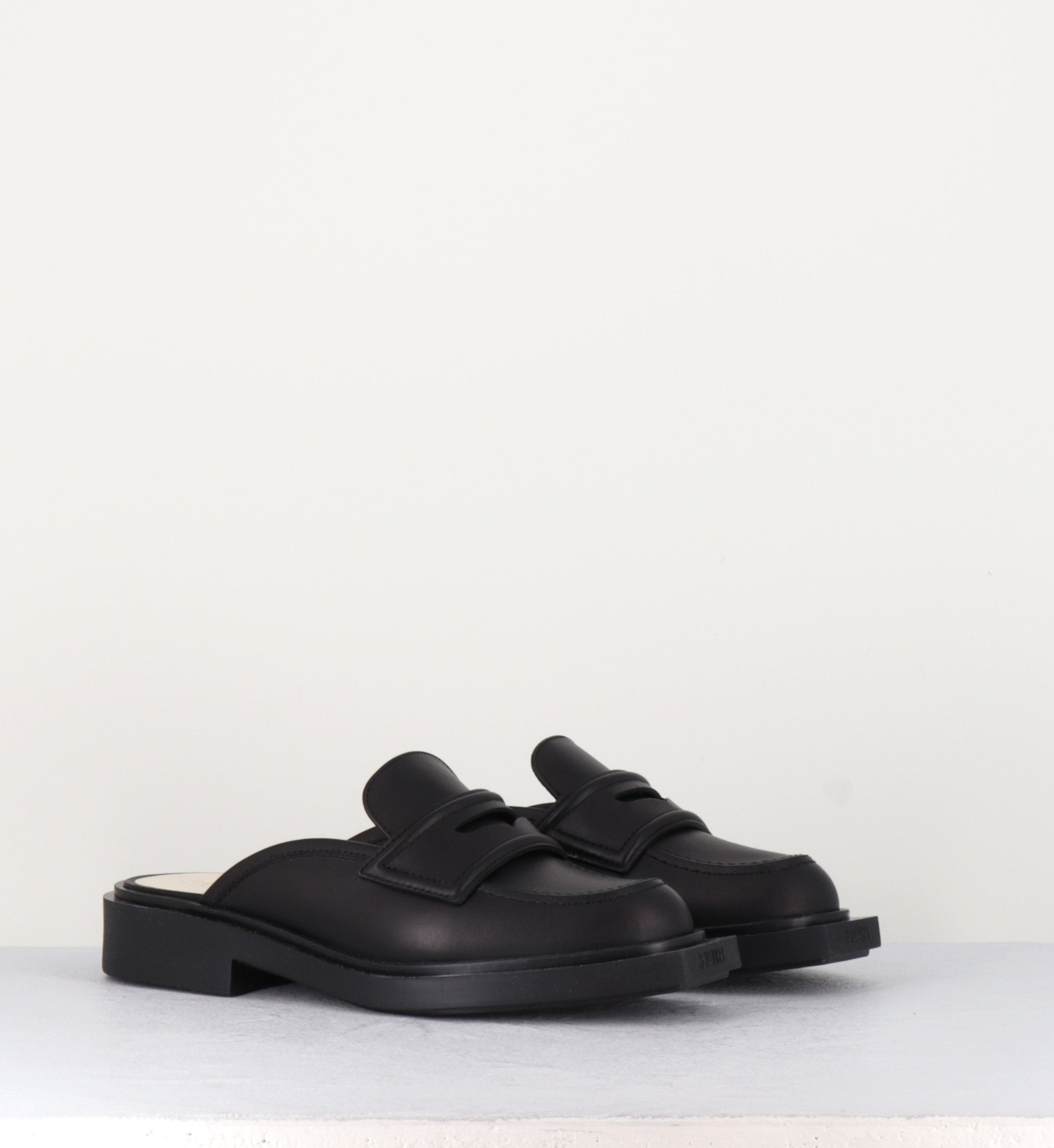 Mules mocassins en cuir noir - IBIZA LEE BLACK