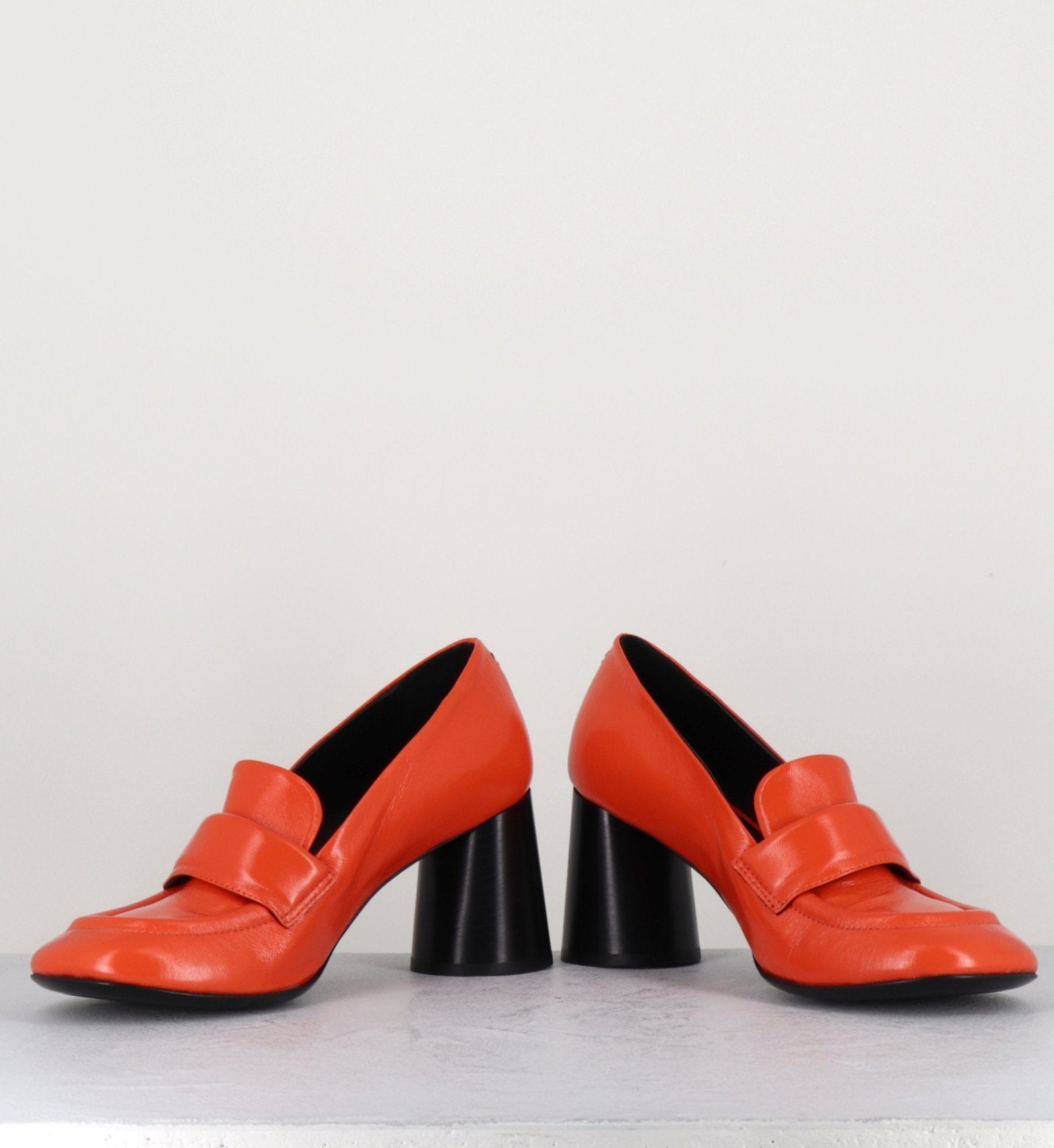 Mocassins  à talon en cuir orange - ACE03 NESPOLA