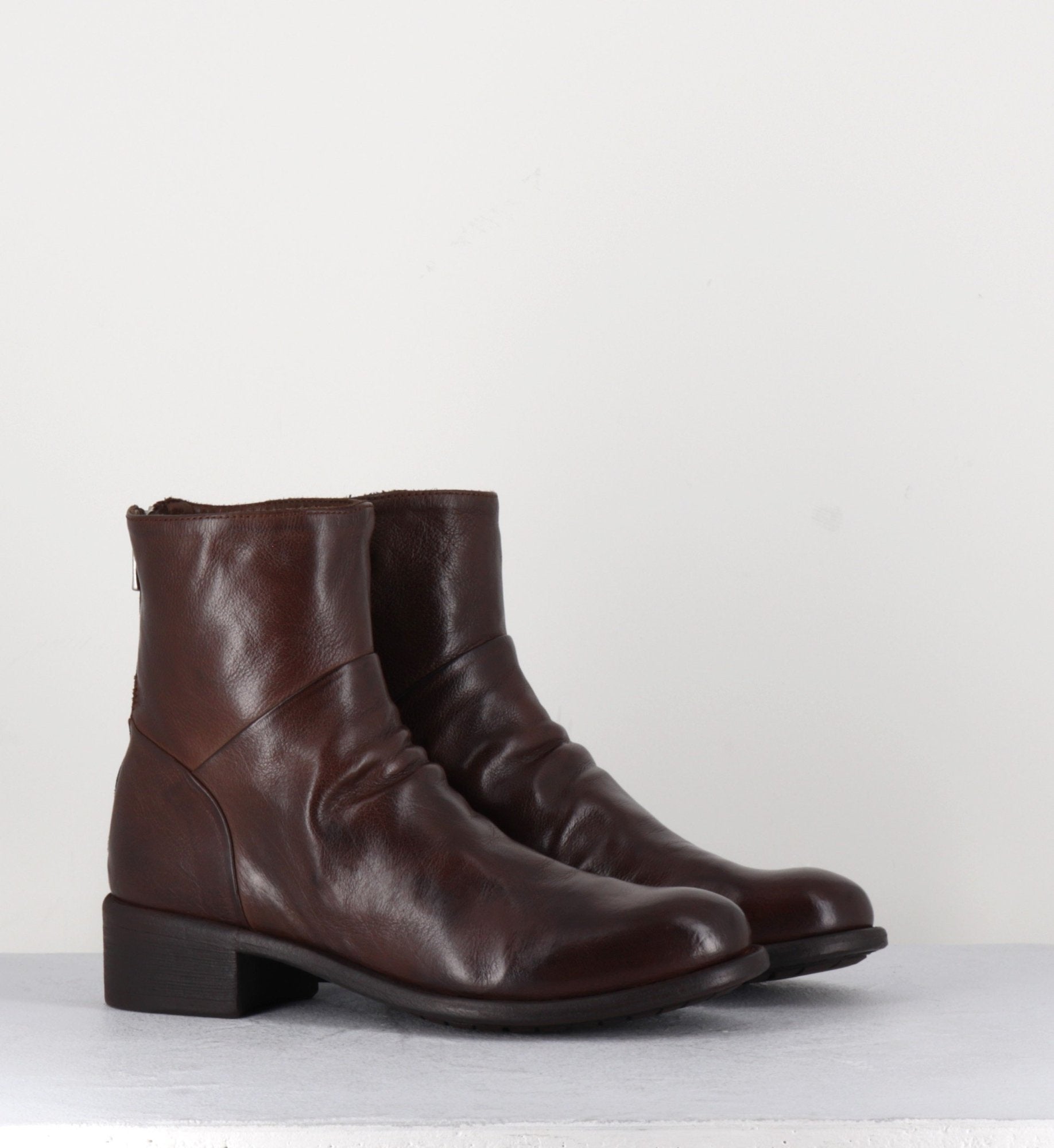 Bottines en cuir marron - LISON CAOU 047 CIGAR