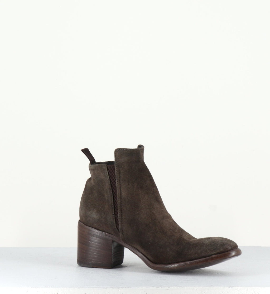 Bottines petit talon en cuir taupe TESSA45045T- Alberto Fasciani