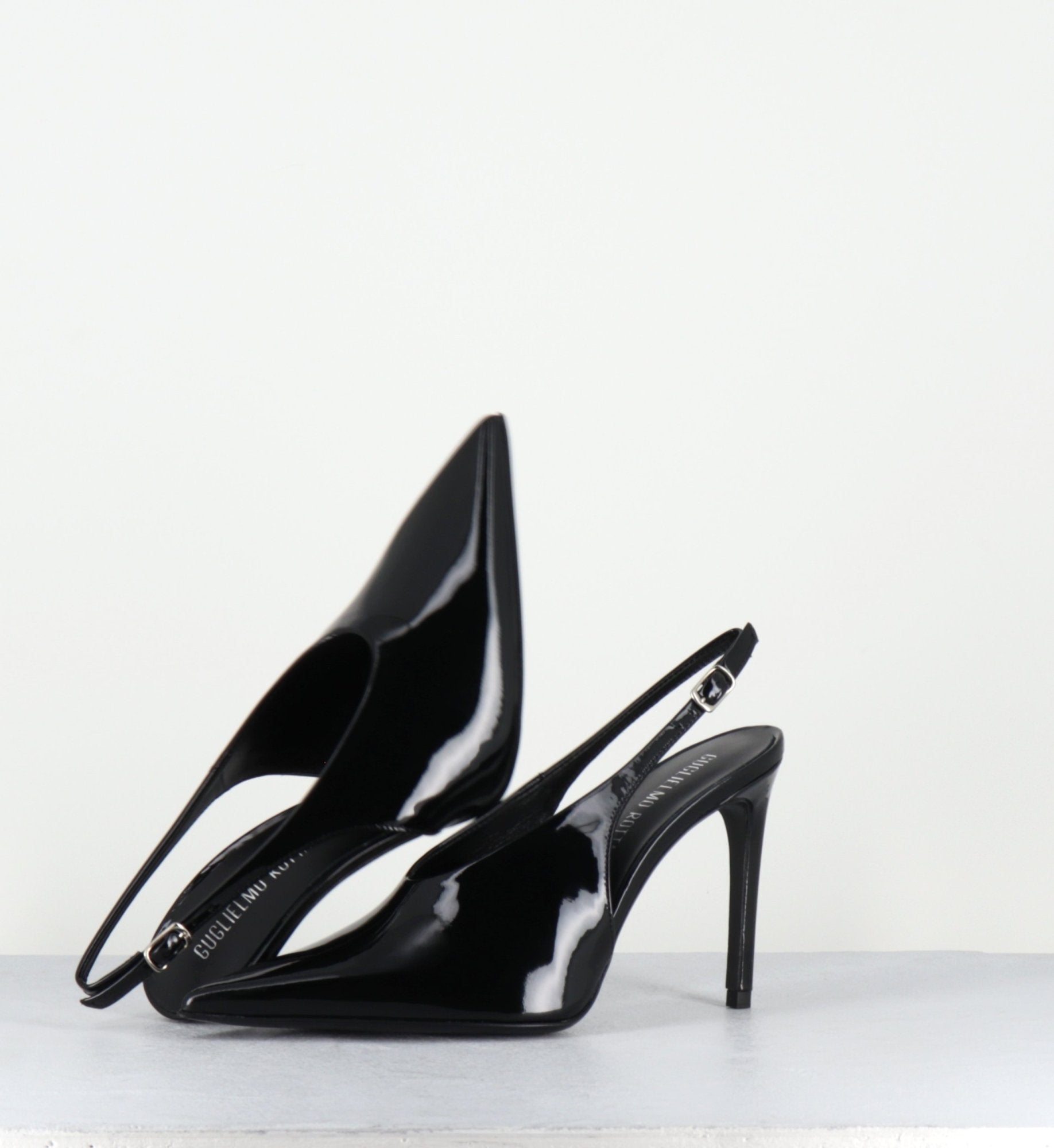 Escarpins slingback talon haut en cuir vernis noir - FEEL VERNICE BLACK