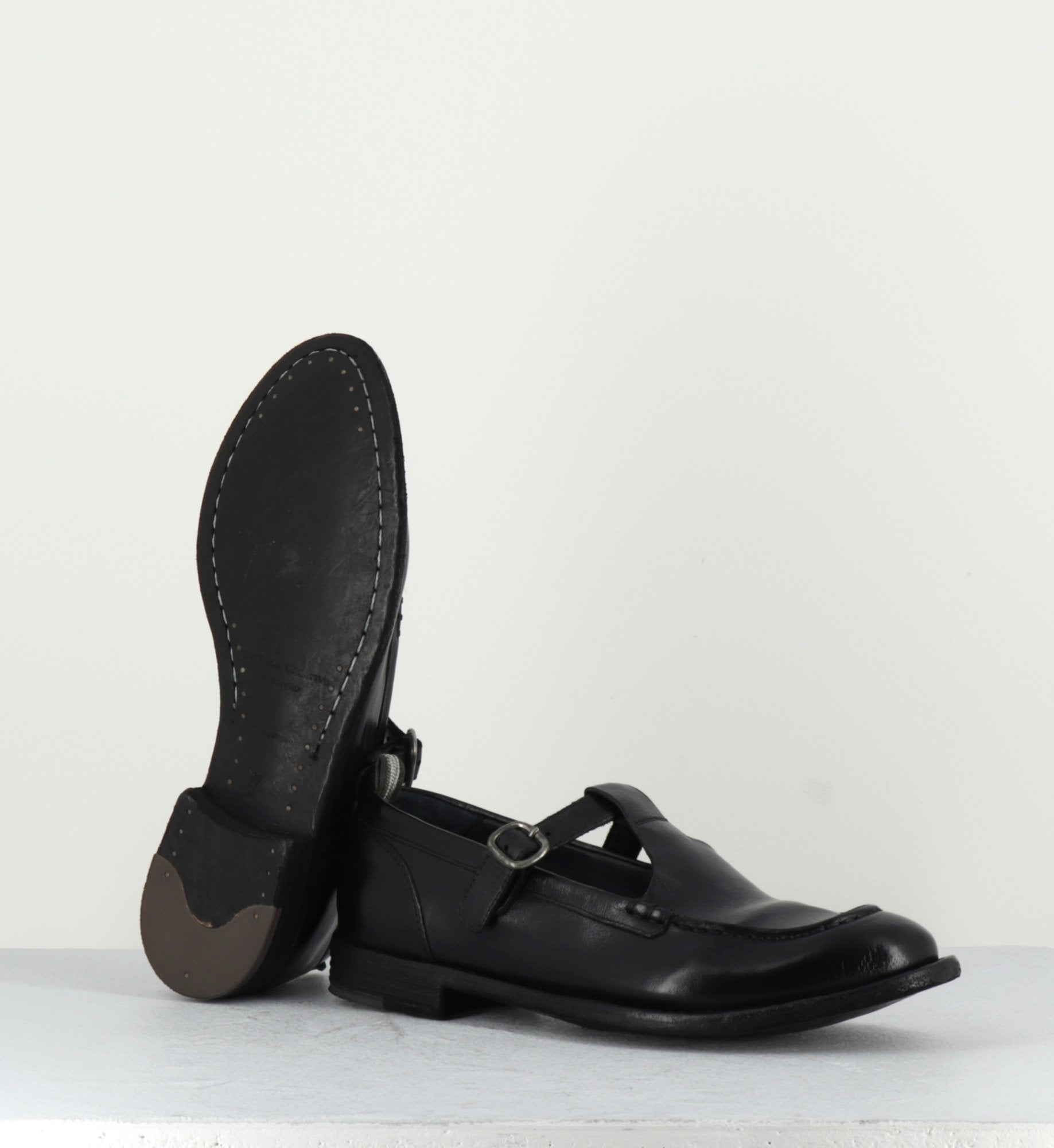 Chaussures Mary-Jane en cuir noir - LEX535 NERO