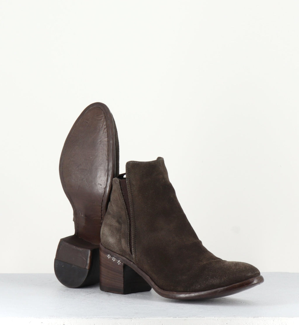 Bottines petit talon en cuir taupe TESSA45045T- Alberto Fasciani