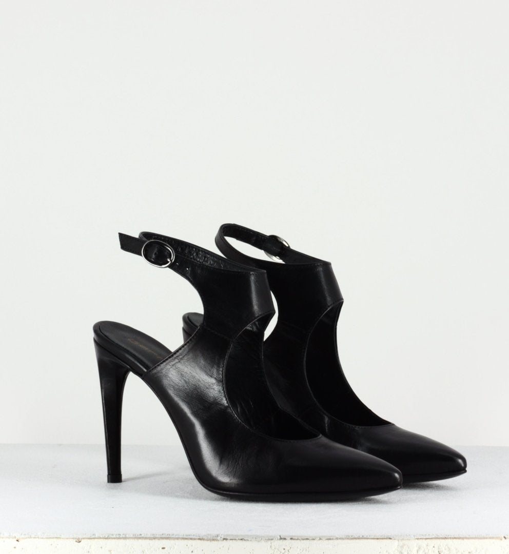 Escarpins pointus en cuir noir Garrice Collection Fruit - 6257